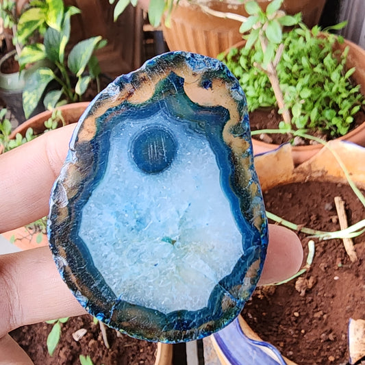 Watercolour Blue Agate Pop Socket