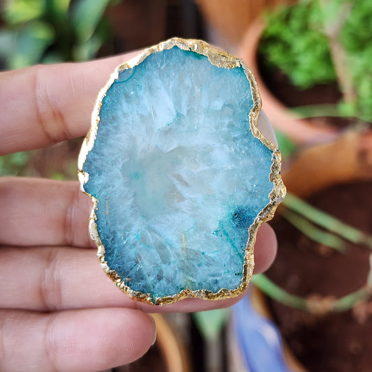 Light Blue Agate Pop Socket