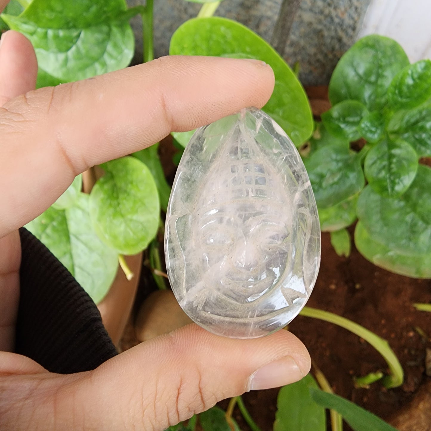 Rose Quartz Buddha cabochon