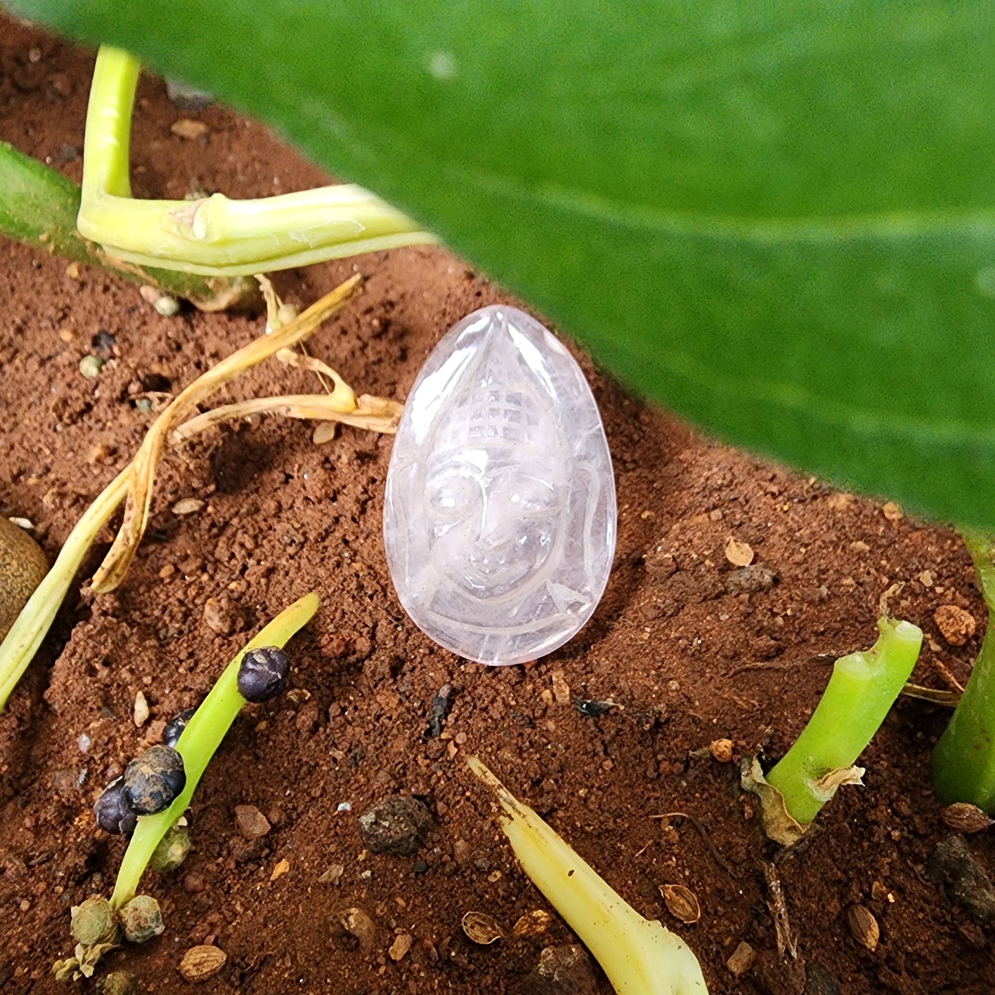 Rose Quartz Buddha cabochon