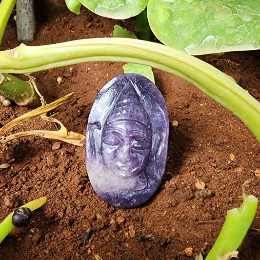 Lepidolite Buddha Cabochon