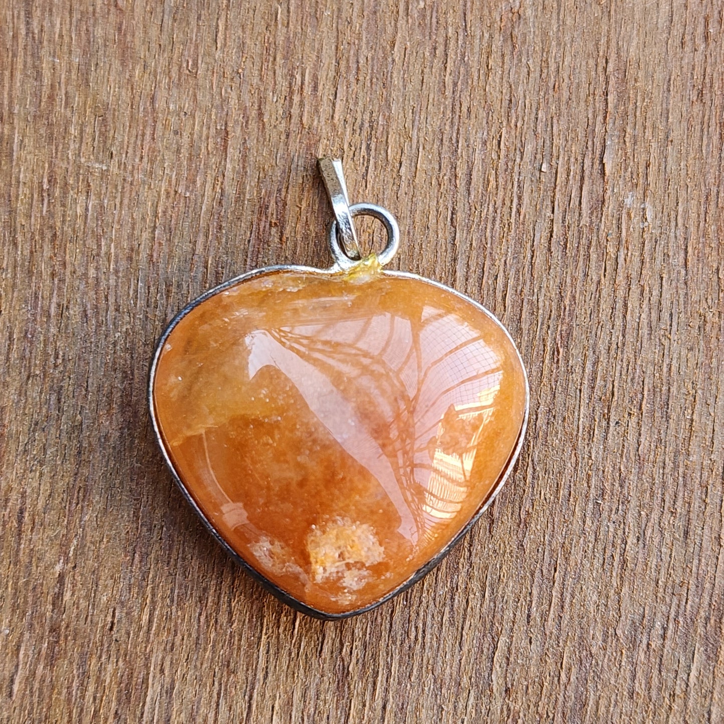 Orange Aventurine Puffy Heart Pendant