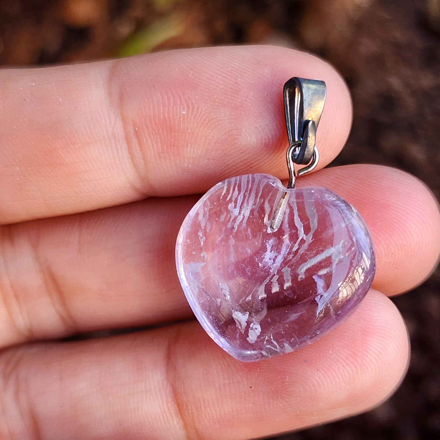 Amethyst Puffy Heart Pendant