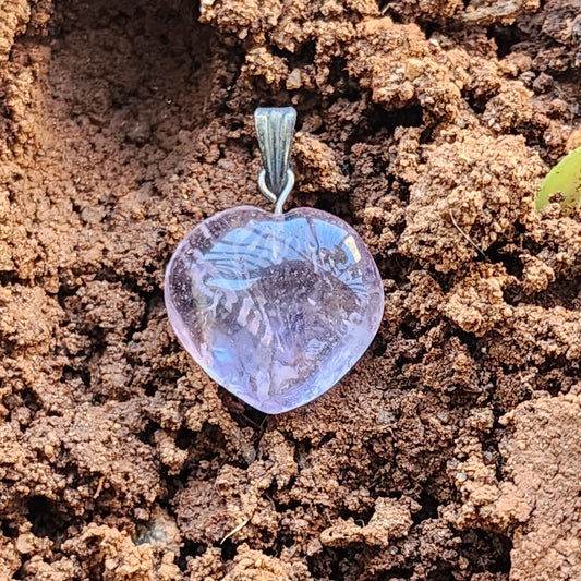 Amethyst Puffy Heart Pendant