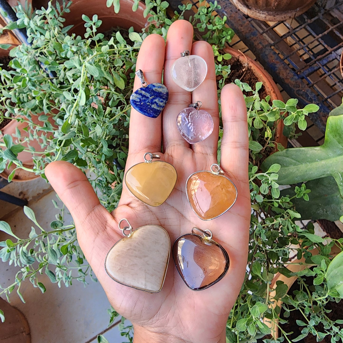 Orange Aventurine Puffy Heart Pendant