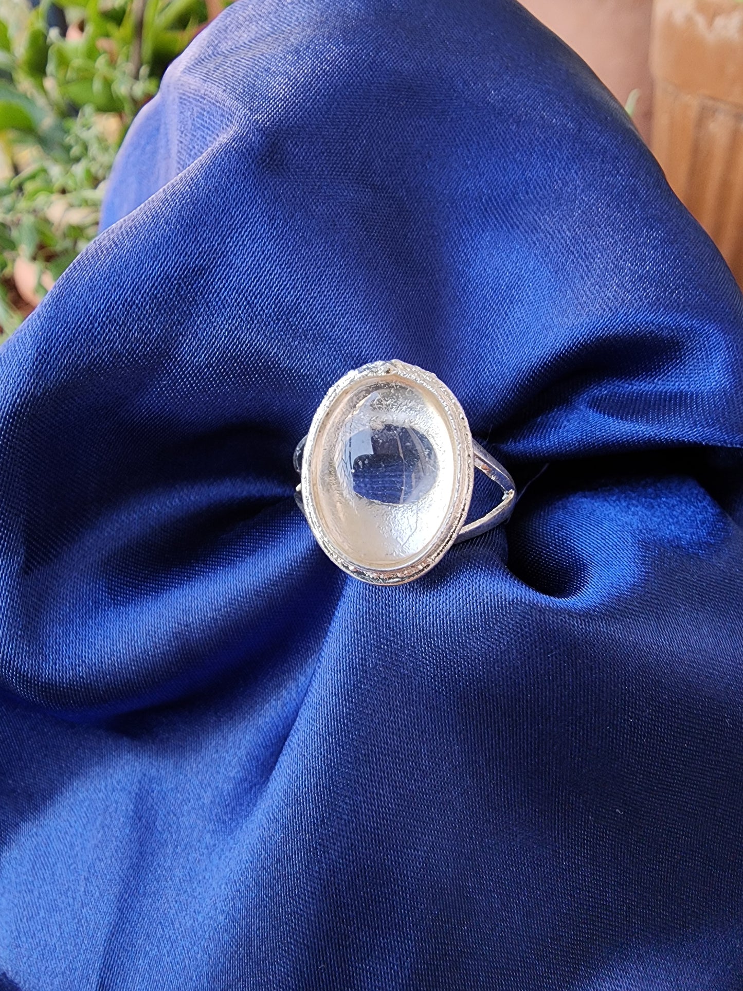 Clear Quartz Adjustable ring