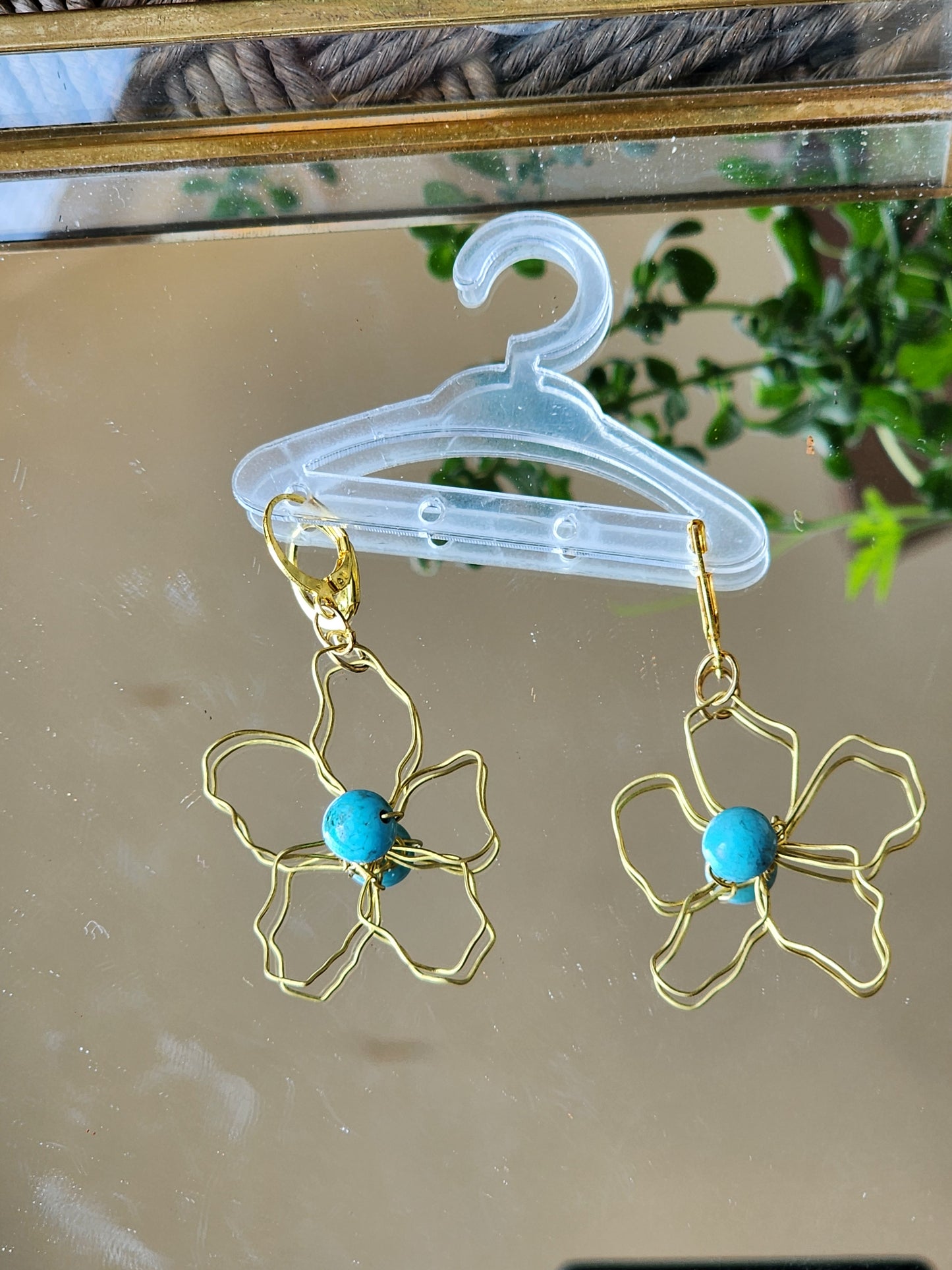 Turquoise Flower Earrings