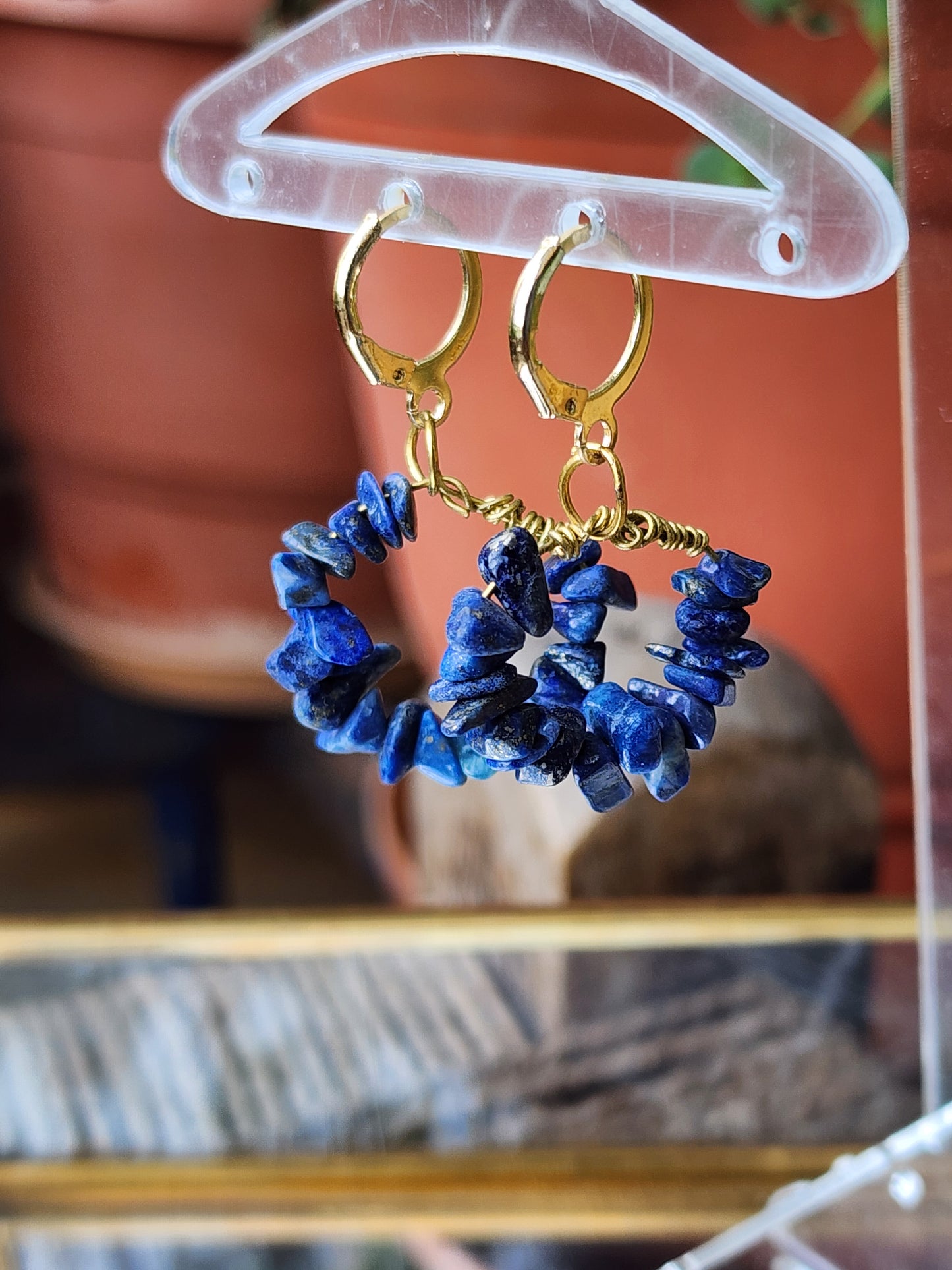 Lapis Lazuli Ring Earrings