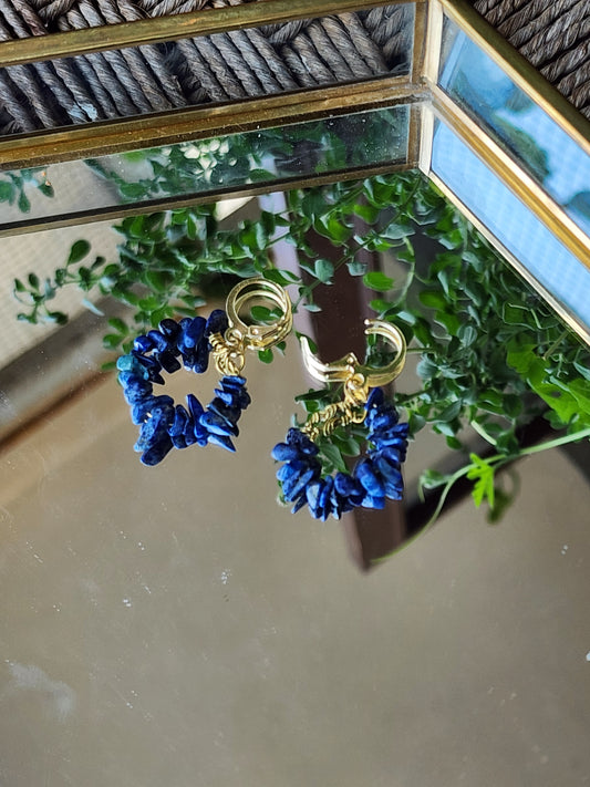 Lapis Lazuli Ring Earrings