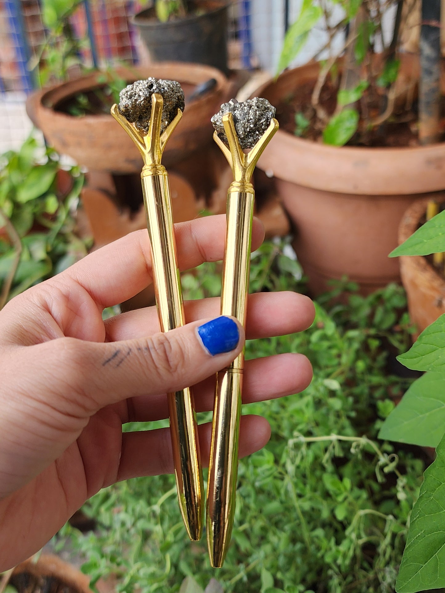 PYRITE CLUSTER BALL PEN