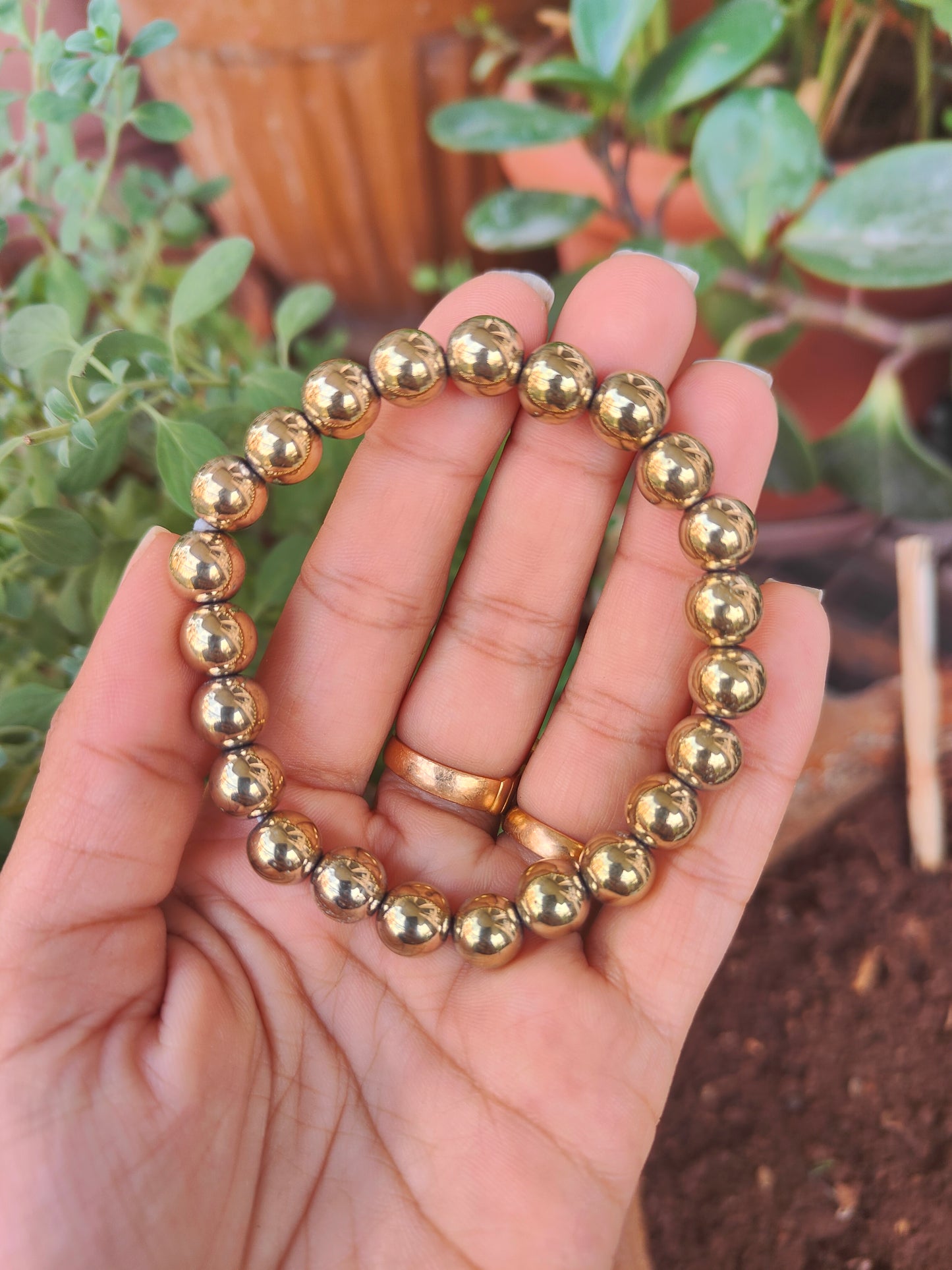 Polished Pyrite Bracelet