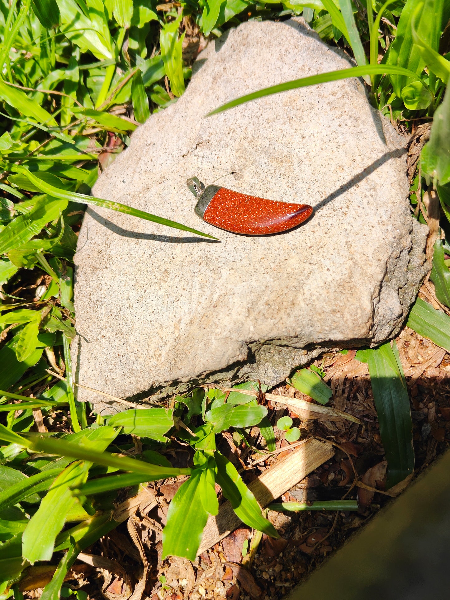 Goldstone Tusk Pendant